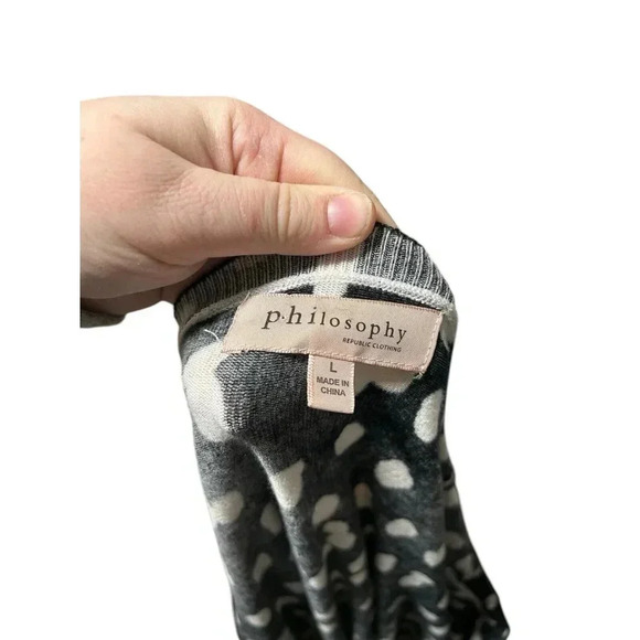 Philosophy Cardigan Sweater Polka Dot Button Up Career Casual Office Size Large - Picture 3 of 4
